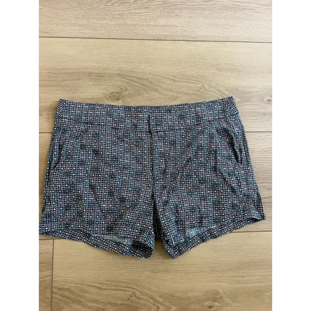 Ella Moss Womens Shorts Size 4 Blue Black Geometric‎ Print Casual Summer